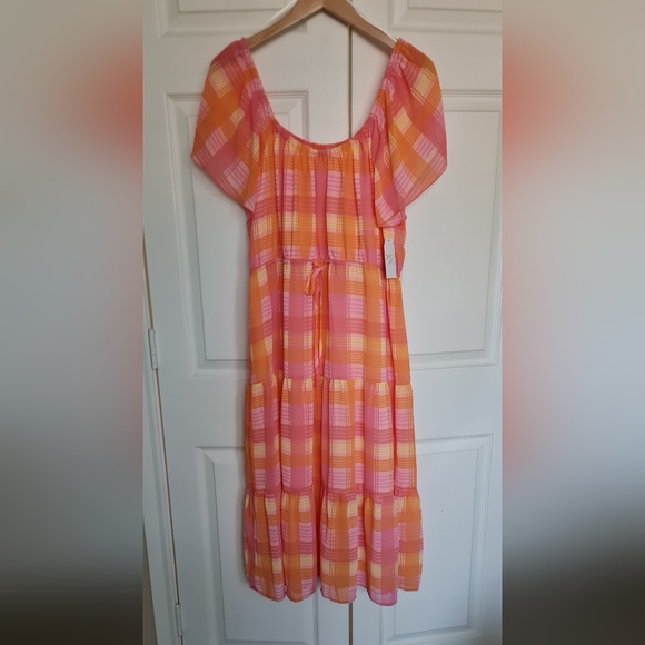 Time and Tru Women's Flutter Sleeve Tiered Dress. Sz, XL - Picture 5 of 11